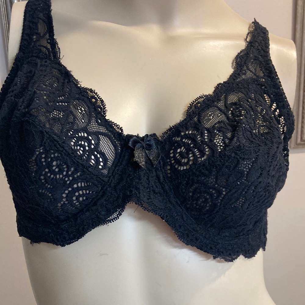 Lace Underwire Bra - Black